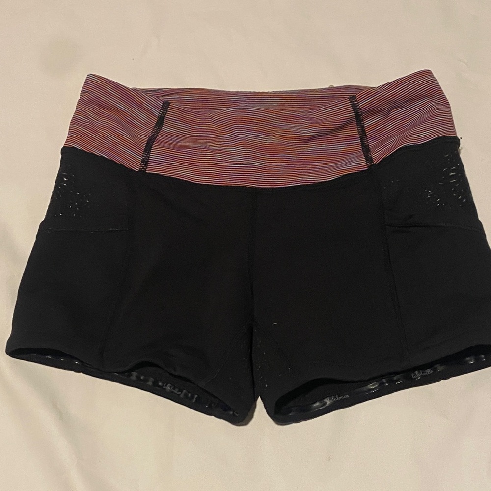 lululemon athletica Black and Pink Athletic Shorts